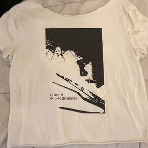 Edward Scissorhands Graphic Crop Top - White